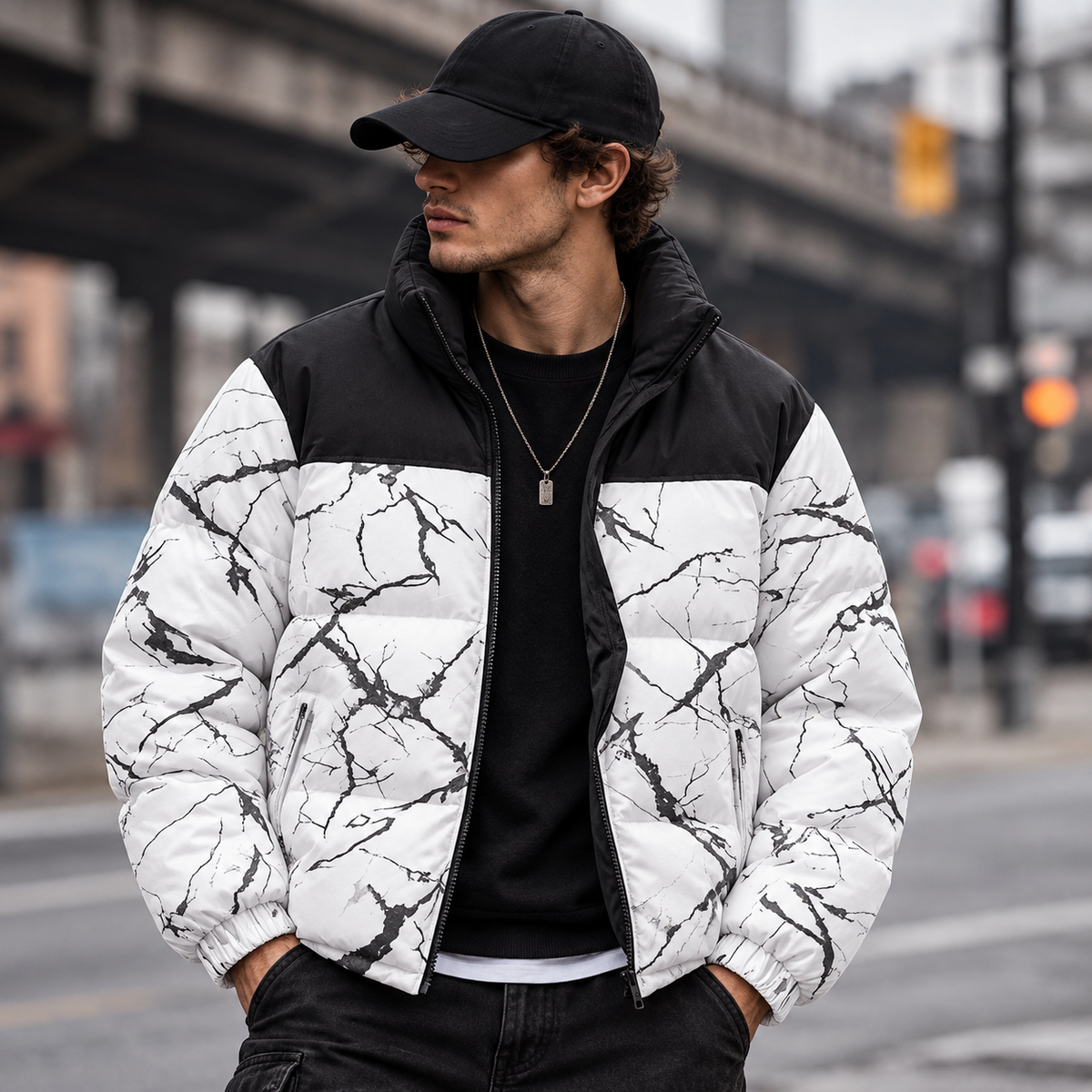 Arden Marble Puffer
